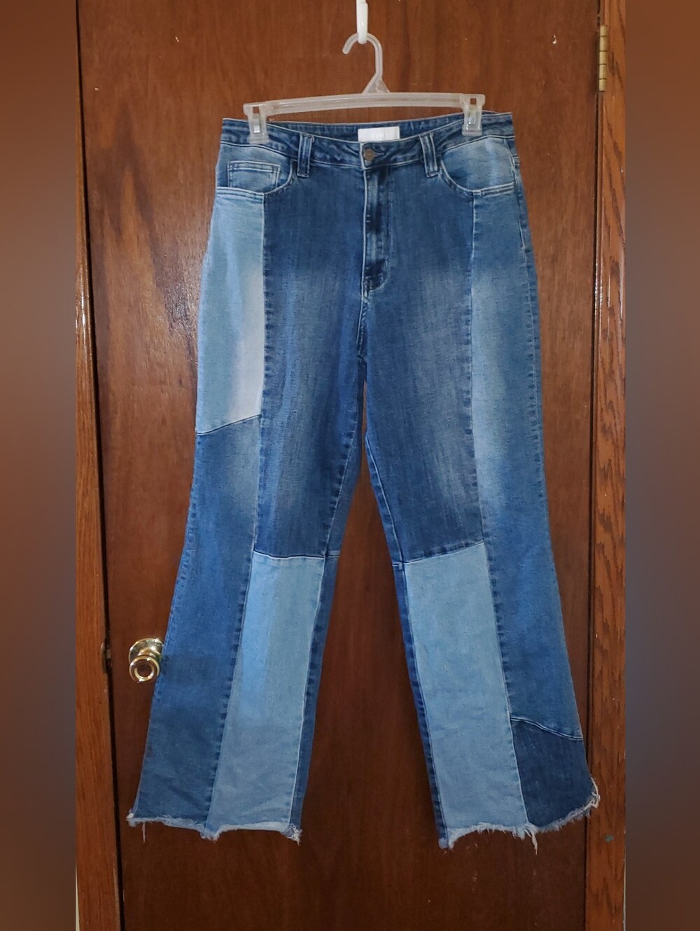 Vervet High Rise Patchwork Wide-Leg Jeans Sz 32